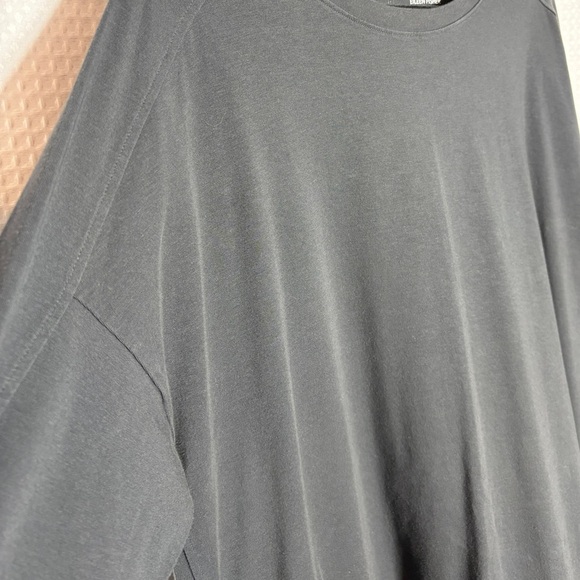 Eileen Fisher Graphite Cotton Stretch Jersey Round Neck Dress - Picture 10 of 11